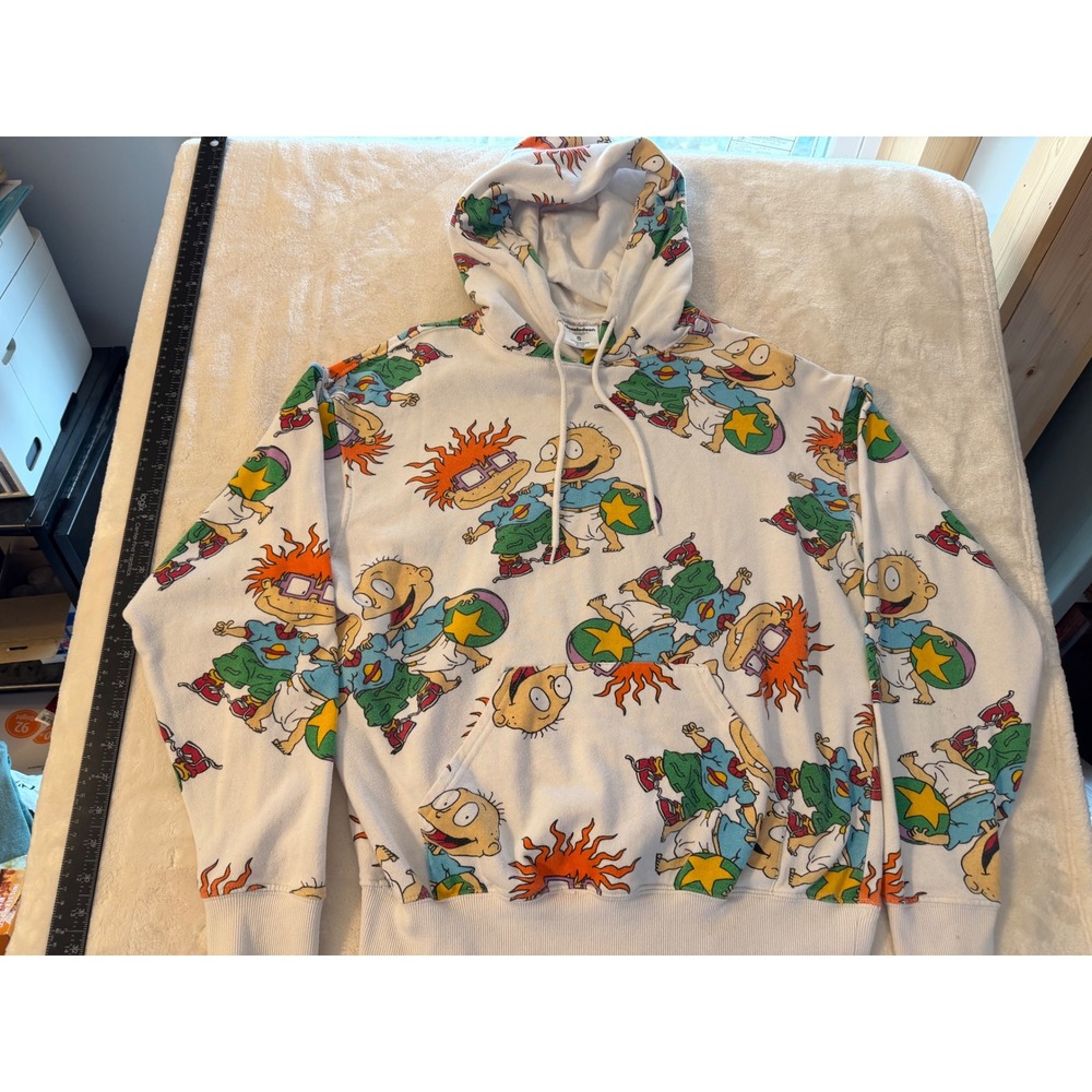 Nickelodeon Rugrats All Over Print Hoodie White Tommy Chuckie Small RN117508